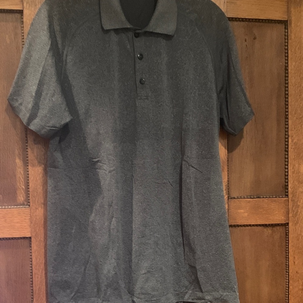 Lu Lu Lemon Men's Gray Polo Shirt